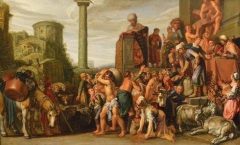 Joseph Selling Corn in Egypt Pieter Lastman