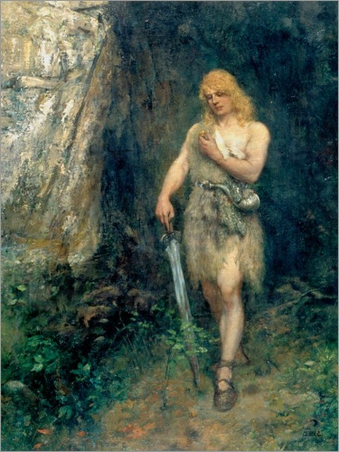 Ferdinand Leeke Siegfried vor Fafners Höhle