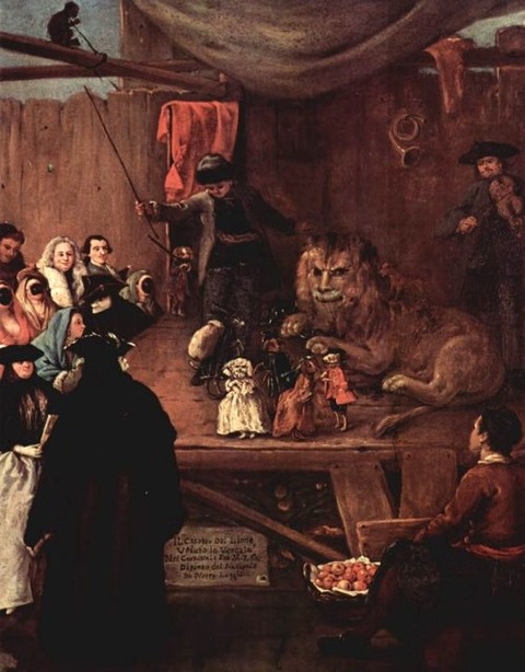 Pietro Longhi, Il casotto del leone (Die Löwenbude), 1762