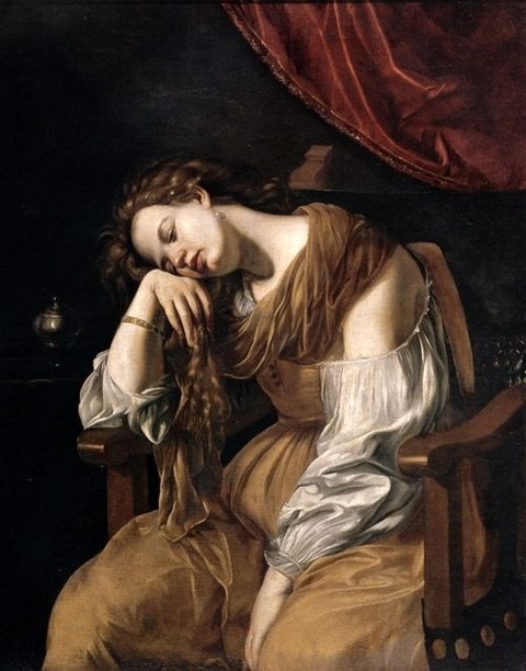 Mary Magdalene as Melancholy Artemisia Gentileschi 1621-22