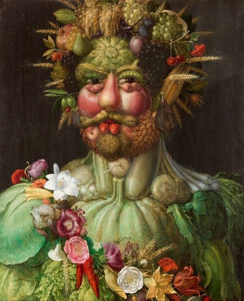 ジュゼッペ アルチンボルドの絵画10選 野菜男に枯れ木婆さん 物を寄せ集めた肖像画家 メメント モリ 西洋美術の謎と闇