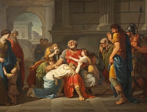 Commending His Children To The Gods by Benigne Gagneraux