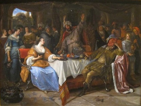 Esther, Ahasuerus, and Haman Jan Steen 1668