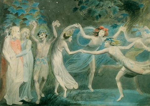 Oberon, Titania and Puck with Fairies Dancing William Blake 1786