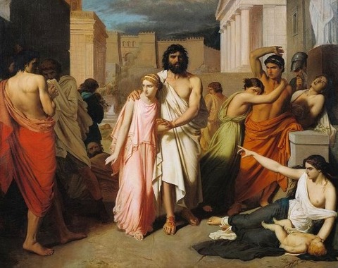 Antigone Or The Plague Of Thebes by Charles Francois Jalabert