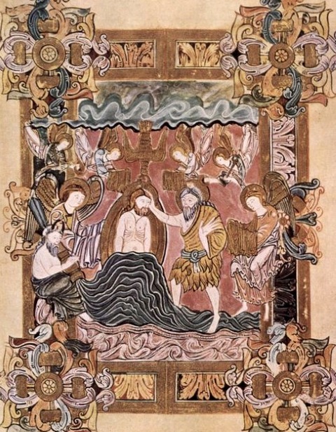 The Baptism of Christ the Benedictional of Saint Æthelwold 970s