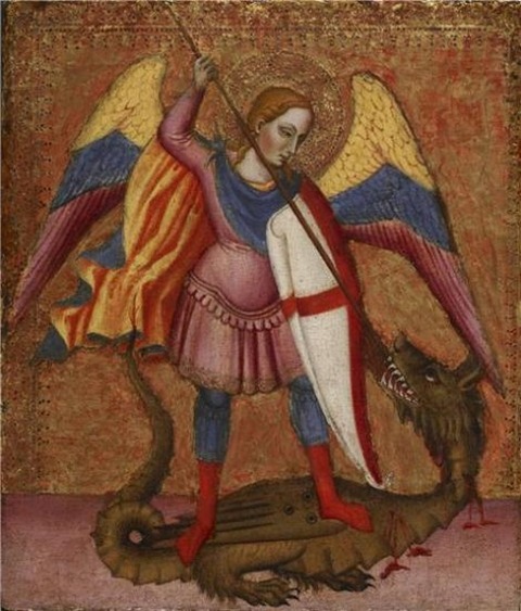 Michael defeating the Dragon by Master of Saint Verdiana