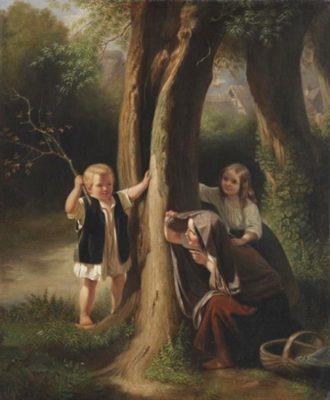 Friedrich Eduard Meyerheim Spielende Kinder im Walde