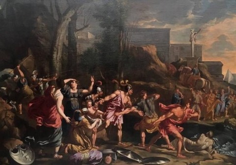 17th Escape from Troy School of Nicolas Poussin