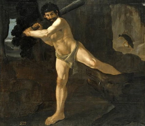 Hercules Fighting Boar Erymanthian Francisco De Zurbaran