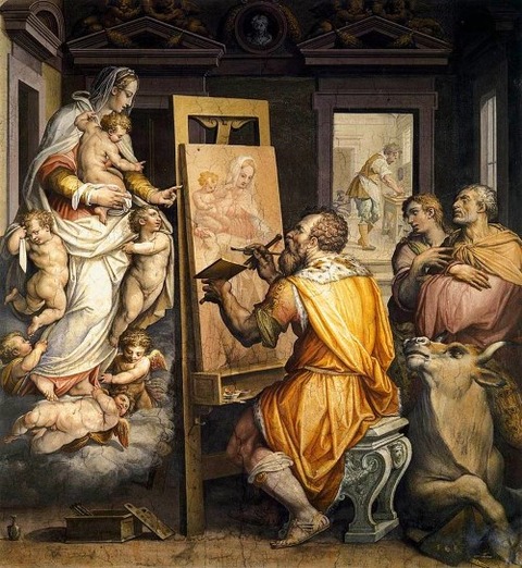 Giorgio Vasari paints himself and the Virgin, 1565