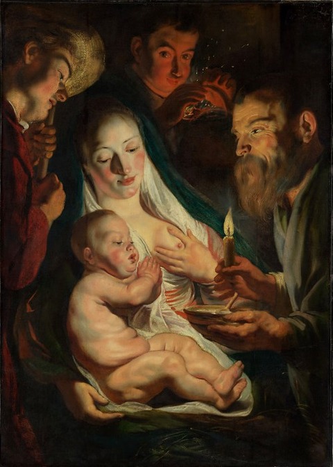 The Holy Family with Shepherds,1616 Jacob Jordaens
