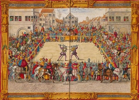 Representación juicio combate Augsburgo Paulus Hector Mair 1544