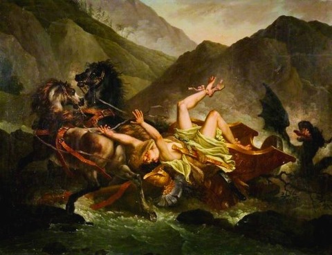 The Death of Hippolytus by Carle Vernet (1758-1836)