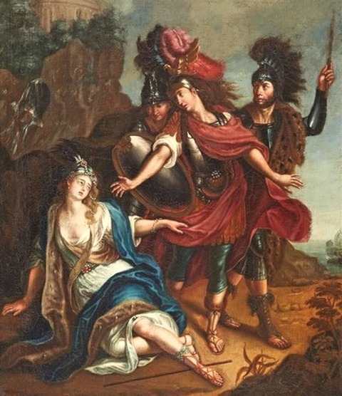 German School, late 17th Achilles and the dying Penthesilea