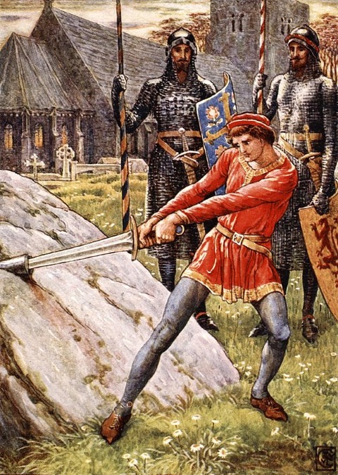 Arthur Draws The Sword From The Stone Walter Crane