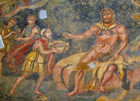 Odysseus Offers Wine to the Cyclops Polyphemus AD4th
