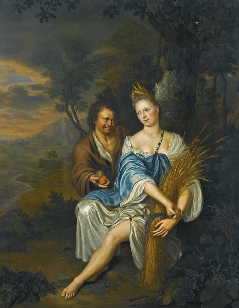 Vertumnus and Pomona  Frans van Mieris the Younger