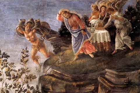 Botticelli, Temptation of Christ (detail)