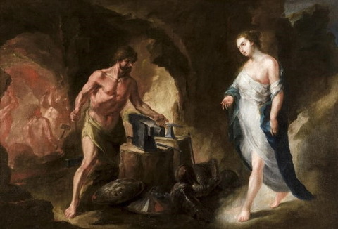 The Forge of Vulcan aka Venus and Vulcan Juan de Espinal 1760