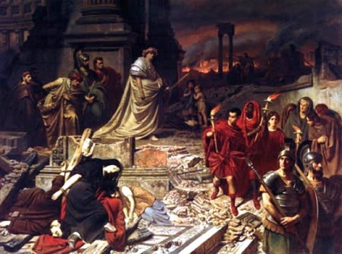 Karl von Piloty Nero Róma égését szemléli 1861