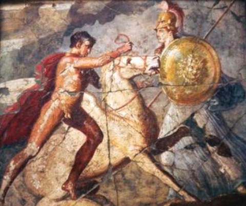 Bellerophon Pegasus Roman Wallpainting Pompeii 1st