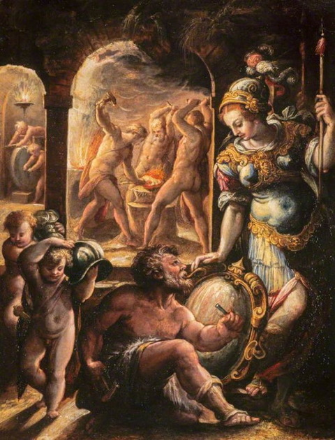 Jacopo ZucchiMinerva at the Forge of Vulcan 1560–96