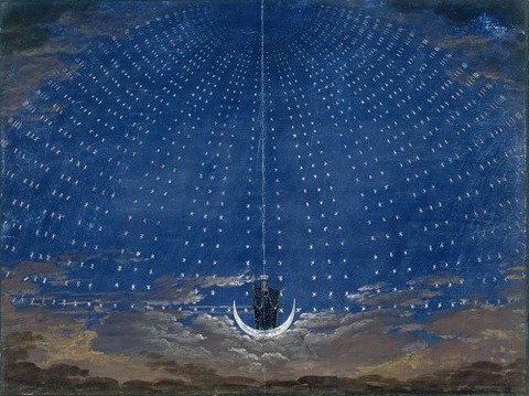 Stage set for the Queen Night Karl Friedrich Schinkel 1815