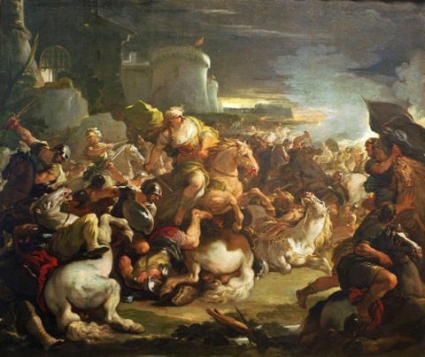 Semiramis in Battle Luca Giordano