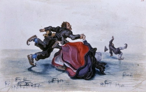 Tumbling Skaters, 1620-26, Adriaen Pietersz van de Venne