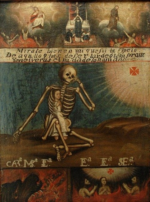 Anonimous Novohispanic artist Death Purgatory Hell 18th