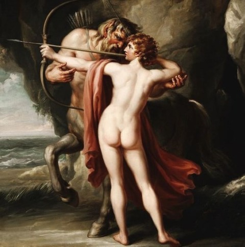 Chiron instructing Achilles bow 1776 Giovanni Battista Cipriani