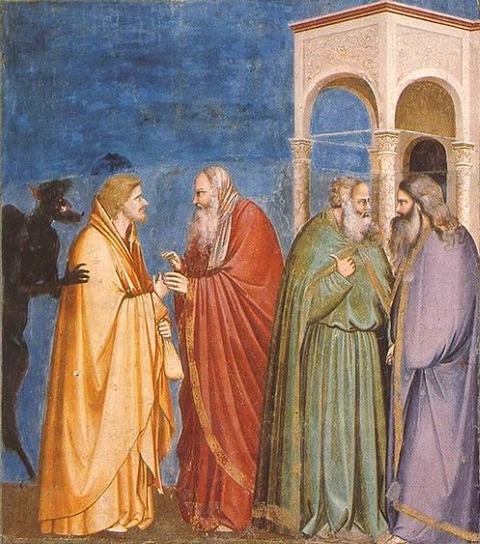 Giotto - Scrovegni -Judas Receiving Payment for his Betrayal