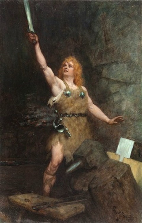 Ferdinand Leeke Siegfried in der Schmiede 1900