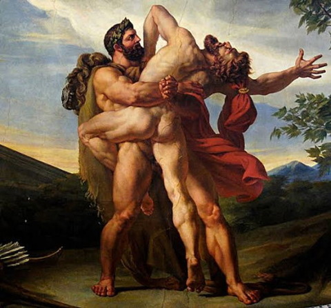 Fight Hercules and Antaeus Louis Charles Auguste Couder 1819