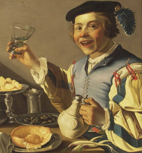 Christiaen van Couwenbergh, Man with Tankard and Glass, 1620