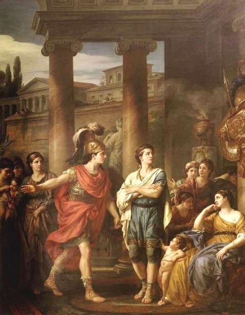 Hector determines Paris to take up arms 18th Joseph Marie Vien
