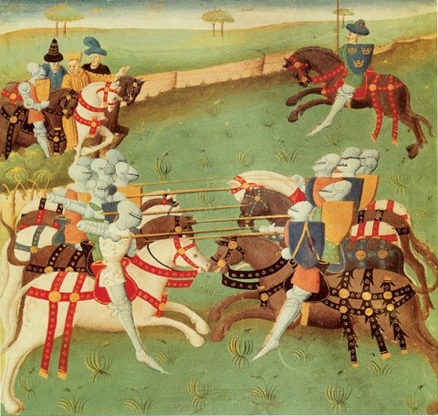 Teaching Knights To Joust by French School 1400