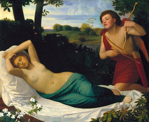Cupid and Psyche (1867) by Alphonse Legros