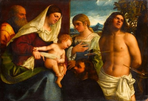 St. Catherine, St. Sebastian a Donor Sebastiano LUCIANI 1507-8