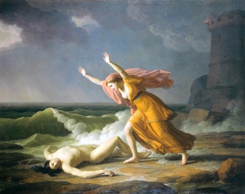 Hero and Leander. 1789. Jean Joseph Taillasson