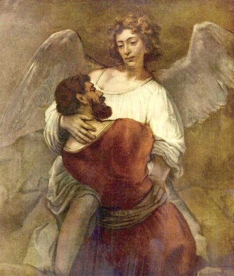 Rembrandt Jacob Wrestling with the Angel 1659