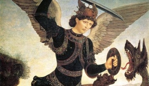 Michael and the Dragon by Antonio del Pollaiuolo