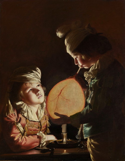 Joseph Wright 'of Derby' 1734–97 Two Boys with a Bladder