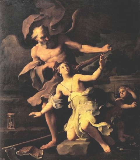 Giovanni Domenico Cerrini (1609 - 1681) Time attacking Beauty