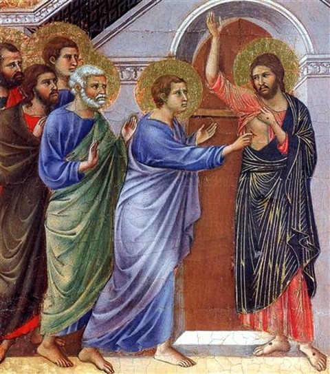 Duccio, Reassuring Thomas, 1308-1311, Museo dell Opera del Duomo