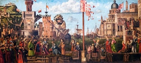 Encounter departure betrothed Vittore Carpaccio 1495-1500