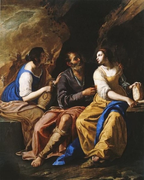 Lot and his Daughters - Artemisia Gentileschi, 1640