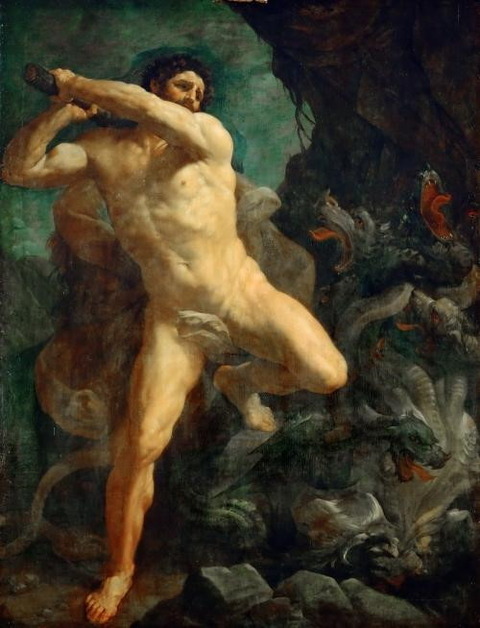 Hercules Killing Hydra of Lerna Artist Guido Reni