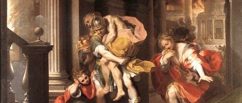 Aeneas Flees Burning Troy Federico Barocci 1598 -